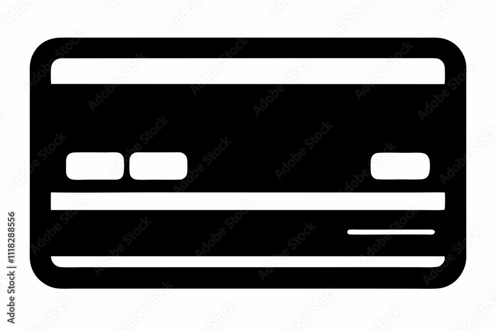 Black Silhouette Credit Card Icon Vector Design Black Silhouette Credit Card Icon Vector Design