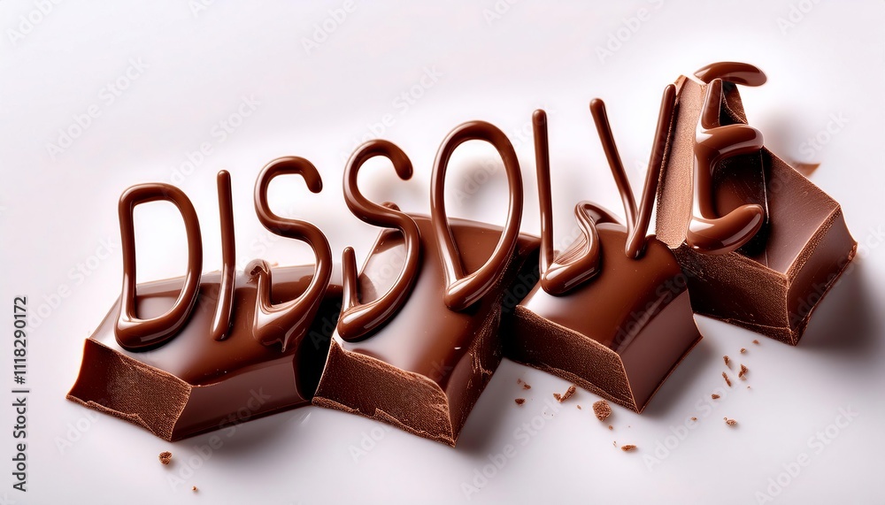 Cracked and Melted Chocolate Pieces with Cracked and Melted Chocolate Pieces with