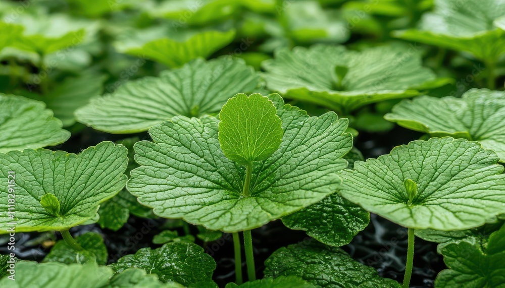 natural transpiration concept. A close-up of a wetland plant, where leaf transpiration supports biodiversity in the surrounding environment natural transpiration concept. A close-up of a wetland plant, where leaf transpiration supports biodiversity in the surrounding environment