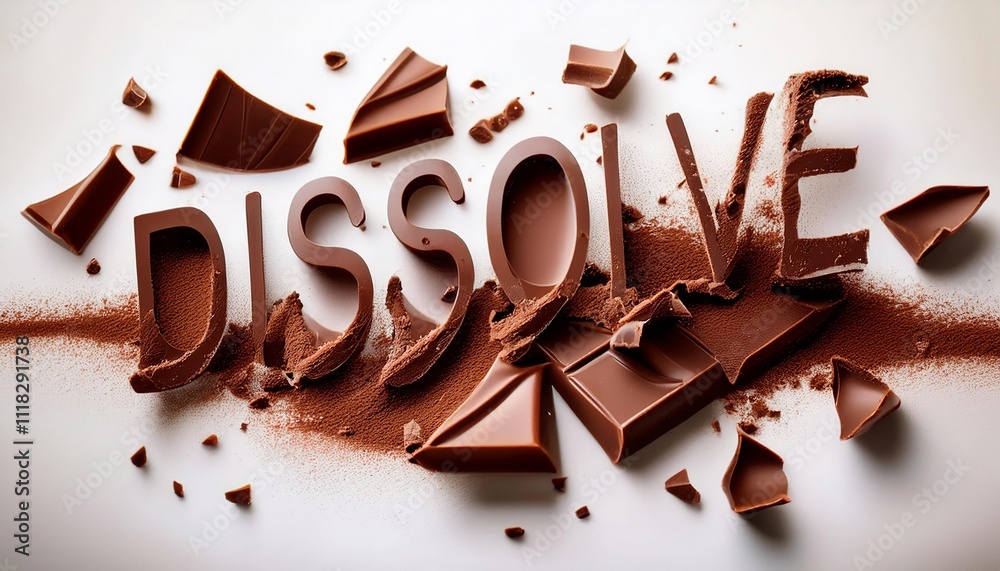 Fototapeta premium Cracked and Melted Chocolate Pieces with 