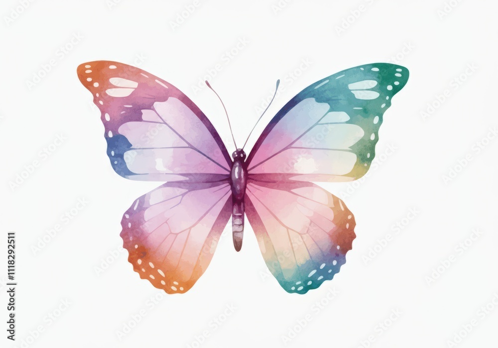 Watercolor Pastel Butterfly Watercolor Pastel Butterfly
