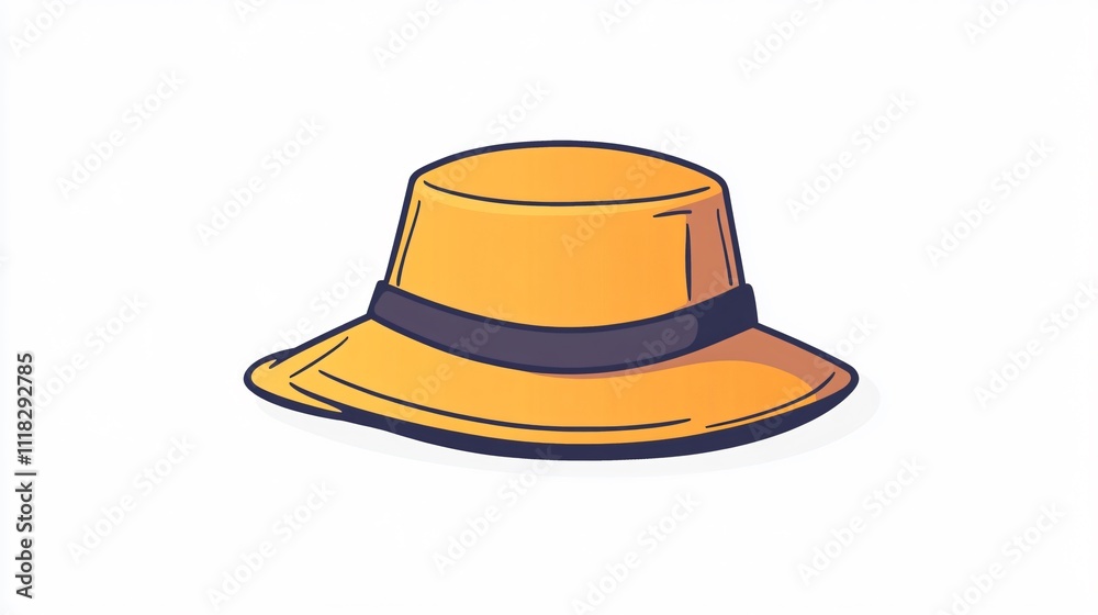 Stylish Bucket Hat Outline Vector for Design Projects Stylish Bucket Hat Outline Vector for Design Projects