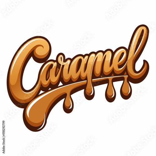 STICKER DESIGN OF CARAMEL WITH CHOCOLATE BACKGROUND