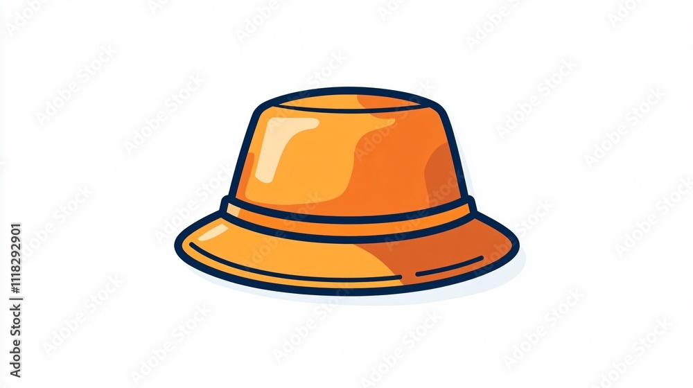 Stylish Bucket Hat Outline Icon Isolated on Transparent Background Stylish Bucket Hat Outline Icon Isolated on Transparent Background