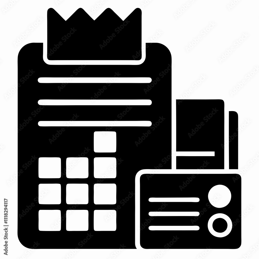 Black Silhouette Expense Tracker Icon Vector Design Black Silhouette Expense Tracker Icon Vector Design