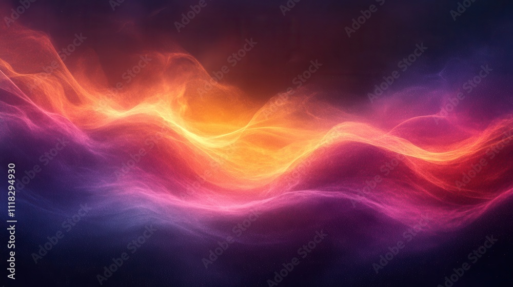 Vibrant Waves of Colorful Light in Abstract Artistic Background Vibrant Waves of Colorful Light in Abstract Artistic Background