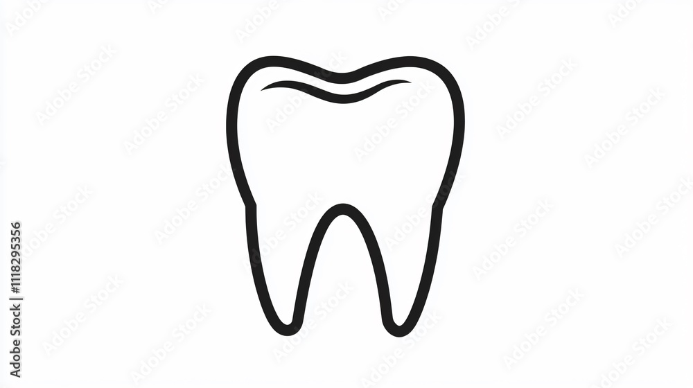 Professional Healthy Tooth Outline Icon for Dental Care Services Professional Healthy Tooth Outline Icon for Dental Care Services