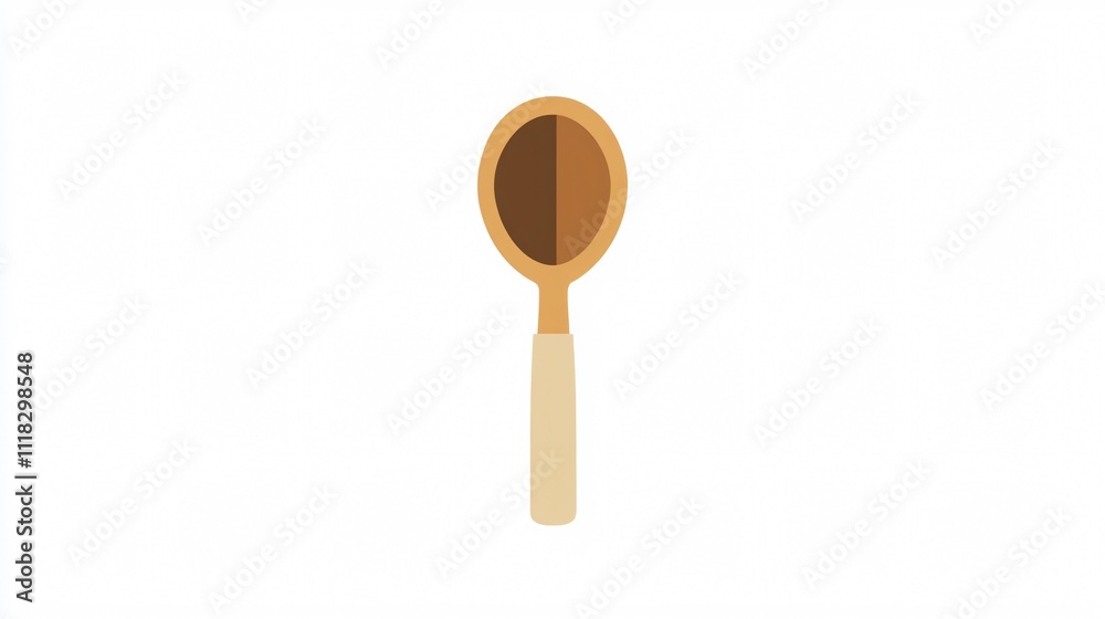 Modern Wooden Spoon Icon Vector Illustration on White Background Modern Wooden Spoon Icon Vector Illustration on White Background