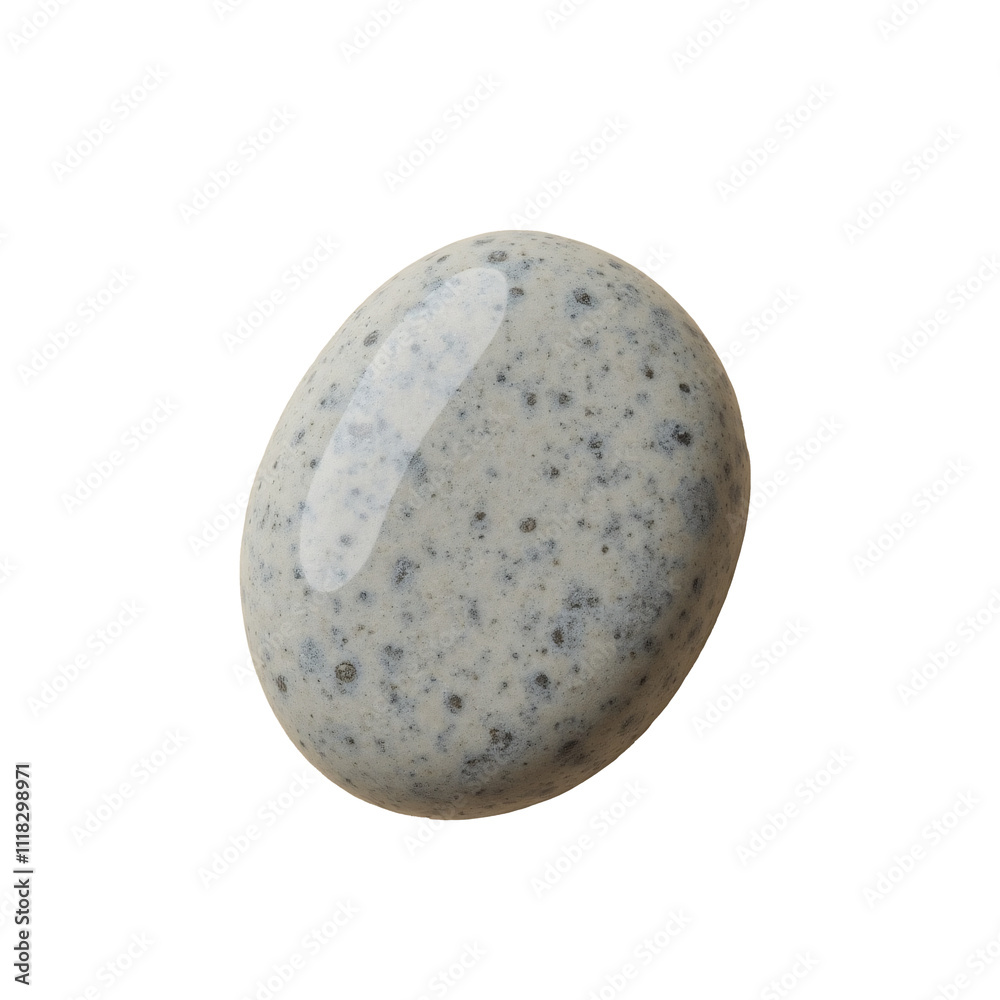 Smooth pebble with a natural gray pattern, placed on a neutral beige surface. Smooth pebble with a natural gray pattern, placed on a neutral beige surface.