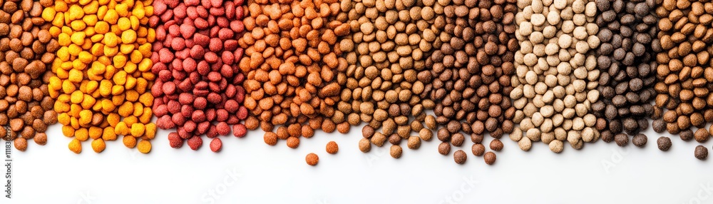 A colorful array of various grains arranged on a white surface showcasing diversity. A colorful array of various grains arranged on a white surface showcasing diversity.