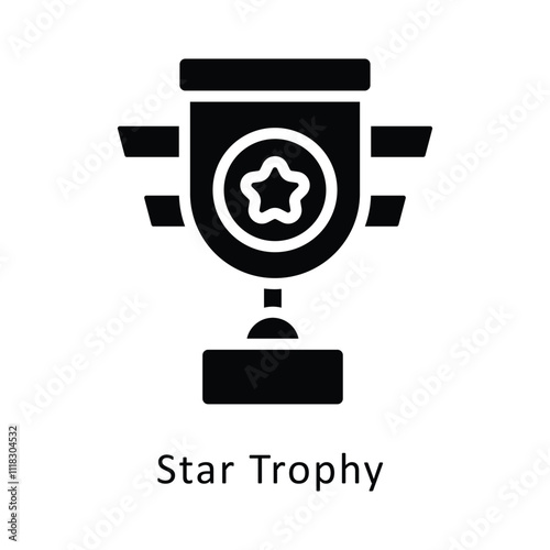 Star Trophy Vector Glyph Icon. Eps 10 File