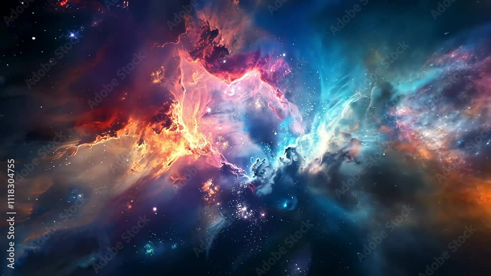 A vibrant cosmic scene showcasing colorful nebulae and celestial phenomena in space. A vibrant cosmic scene showcasing colorful nebulae and celestial phenomena in space.