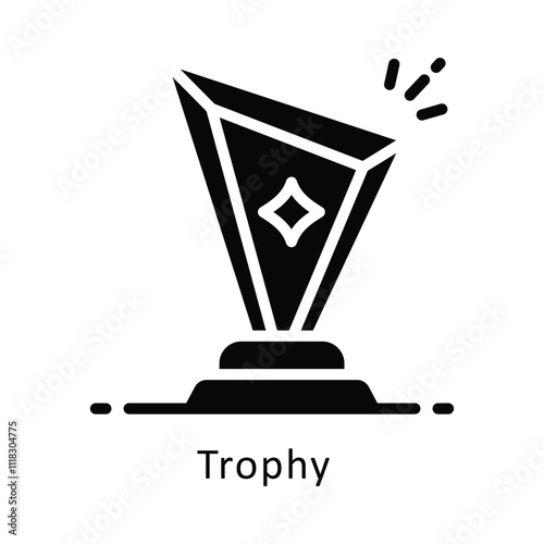 Trophy Vector Glyph Icon. Eps 10 File