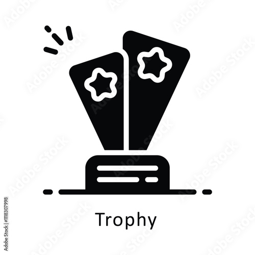 Trophy Vector Glyph Icon. Eps 10 File