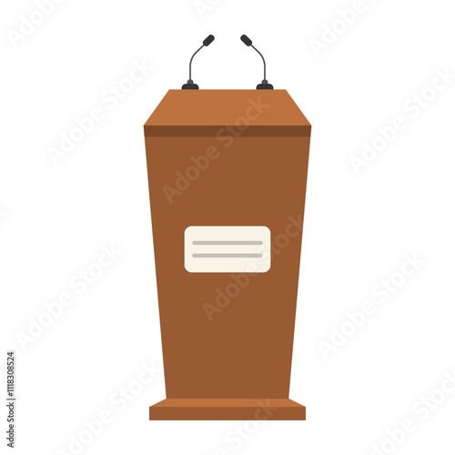 Speech podium flat vector design isolated on white background