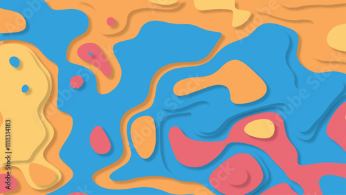 Abstract colorful 3d papercut background vector. Soft color designable papercut background. photo