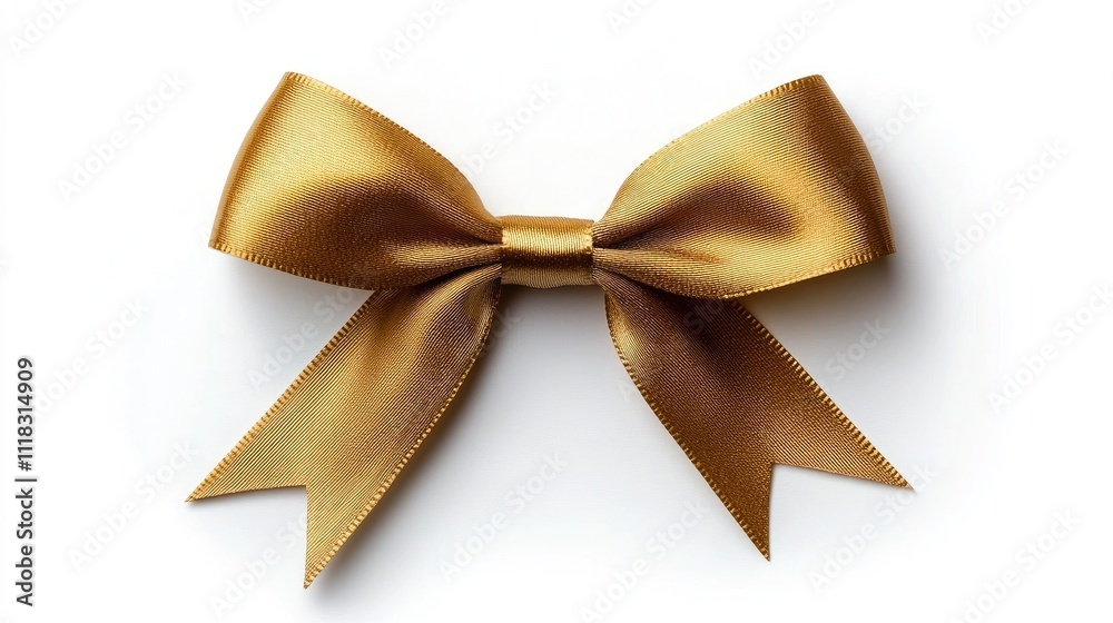 This piece features a striking golden bow set on a clean white surface. The high resolution captures every detail, highlighting the texture and sheen of the bow, creating a luxurious appearance This piece features a striking golden bow set on a clean white surface. The high resolution captures every detail, highlighting the texture and sheen of the bow, creating a luxurious appearance
