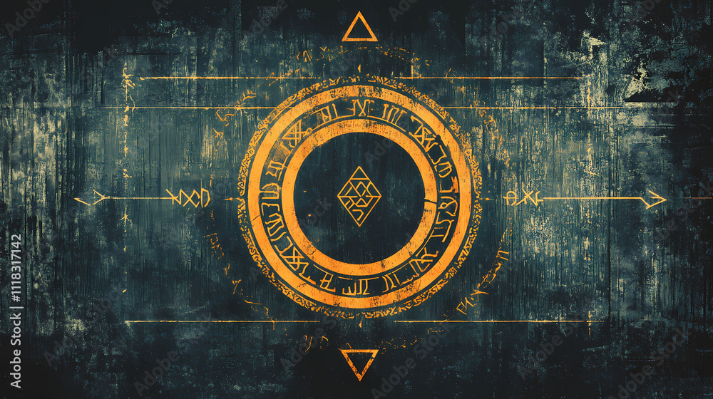Fototapeta premium Mystical runes background, ai generated. Runes. Illustration