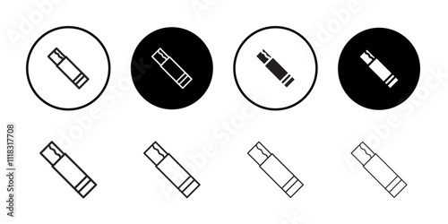 Chew gum icon Line Art Logo set