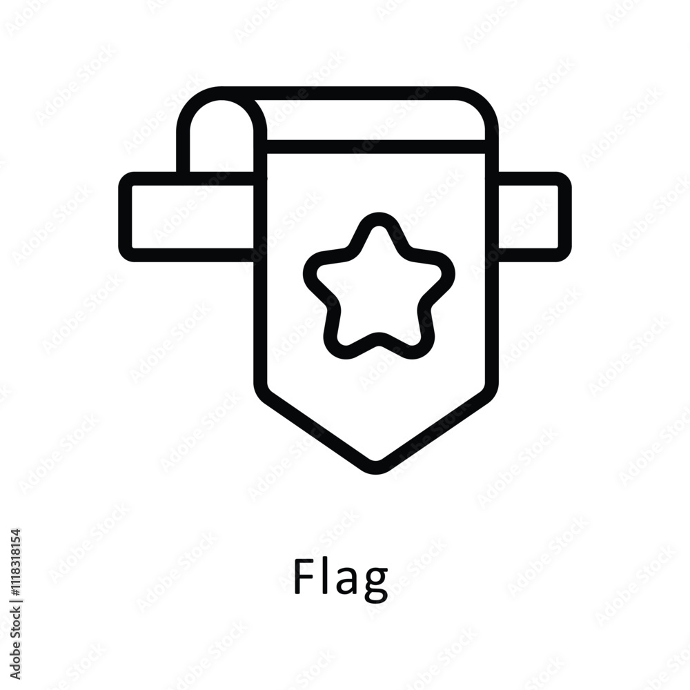 Flag Vector Outline Icon. Eps 10 File Flag Vector Outline Icon. Eps 10 File