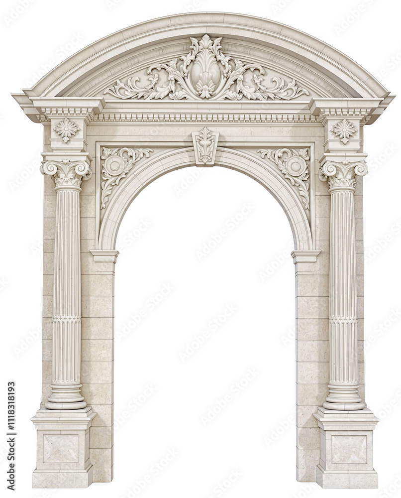 Naklejka premium Stone Archway PNG - High-Resolution Transparent Image of Ancient Stone Arched Architecture for Artistic Designs, Graphics, and Illustrations - Download Architectural PNG Stock Photo