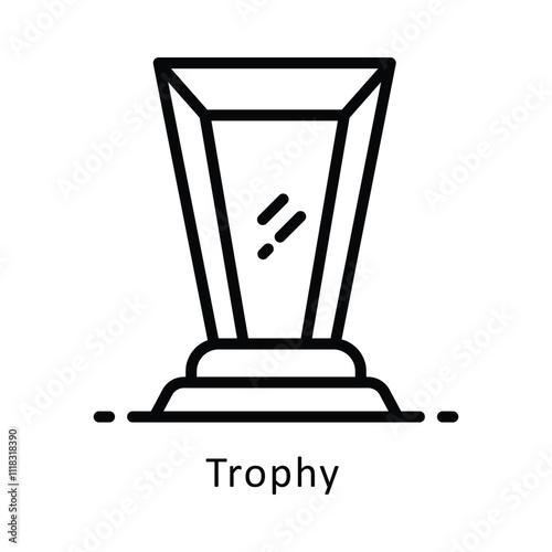 Trophy Vector Outline Icon. Eps 10 File