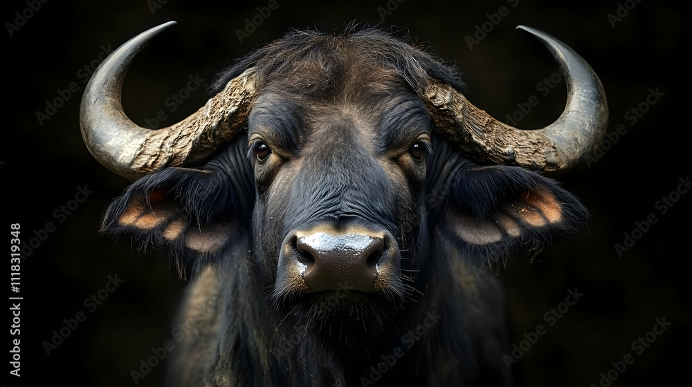 Naklejka premium Black Buffalo Portrait - Wildlife Photography
