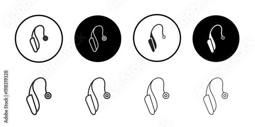 Hearing aid icon Line Art Logo set