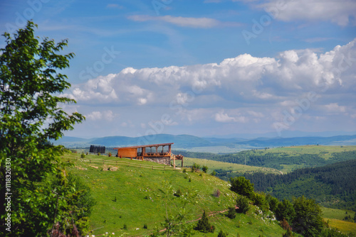 Obraz na płótnie Etno Village Overlooking Uvac River Canyon w salonie