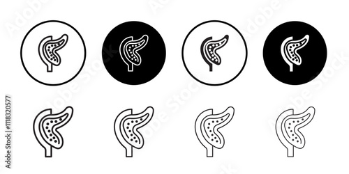 pancreas icon Line Art Logo set