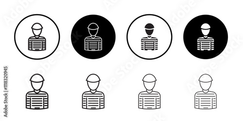 Prisoner icon Line Art Logo set