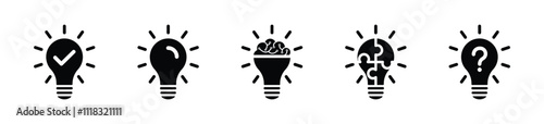 Ideas icon set. Idea, bulb, innovation icon collection EPS10 - Stock Vector