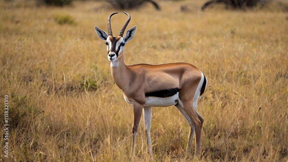 Graceful Gazelle Grazing in the Savannah Graceful Gazelle Grazing in the Savannah