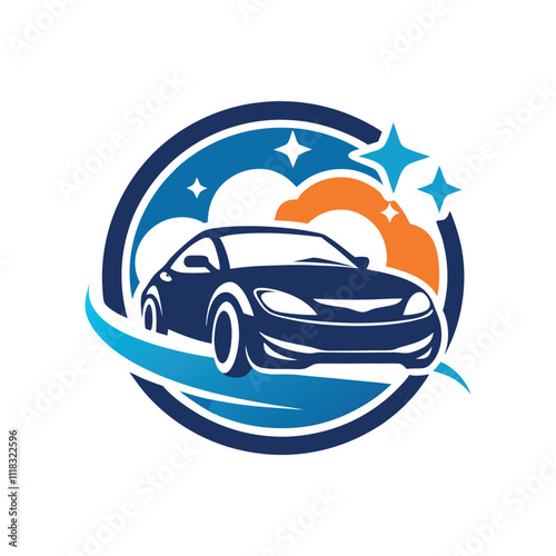 modern minimal home cleaner and car washing logo vector art design