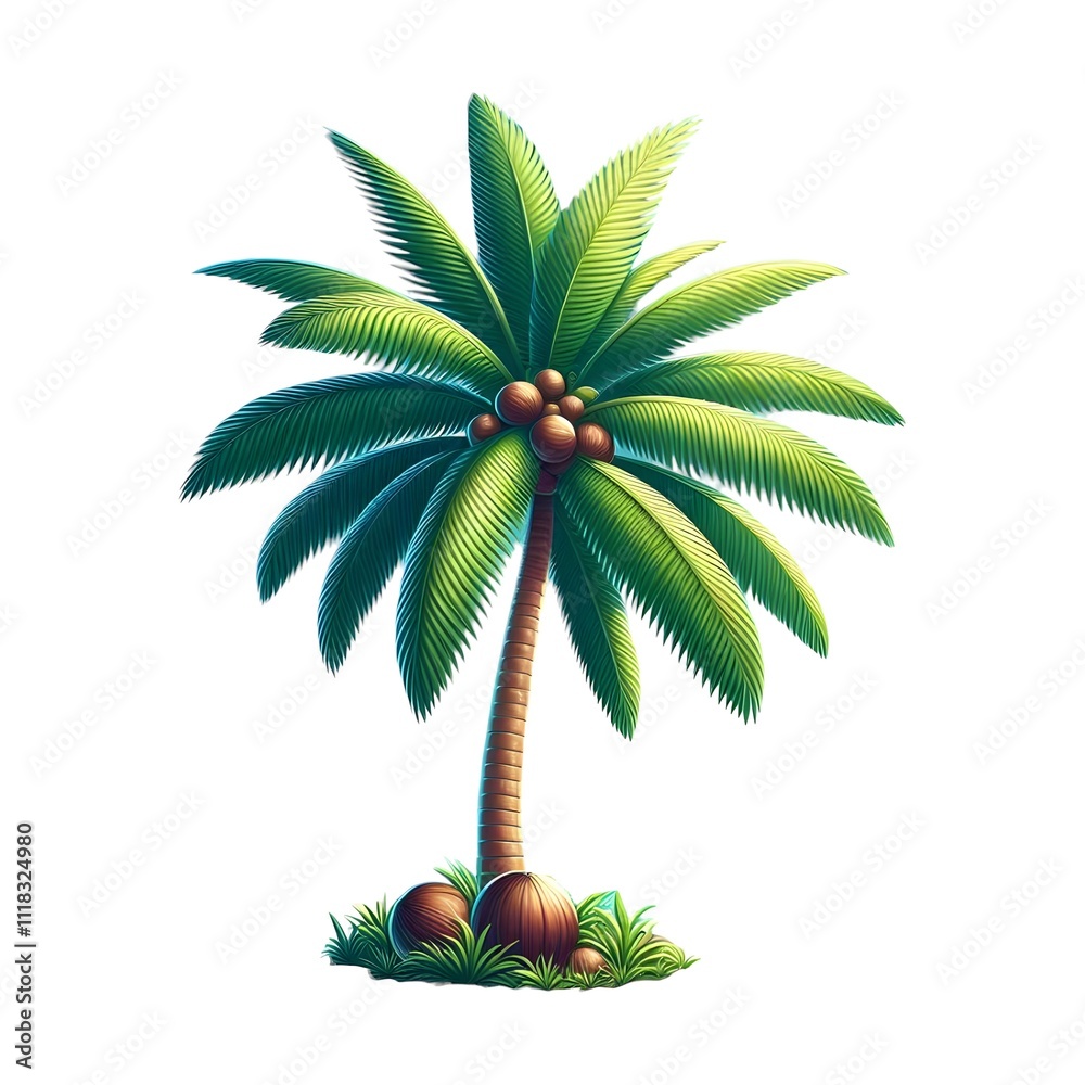 Obraz premium Coconut tree vector and artwork