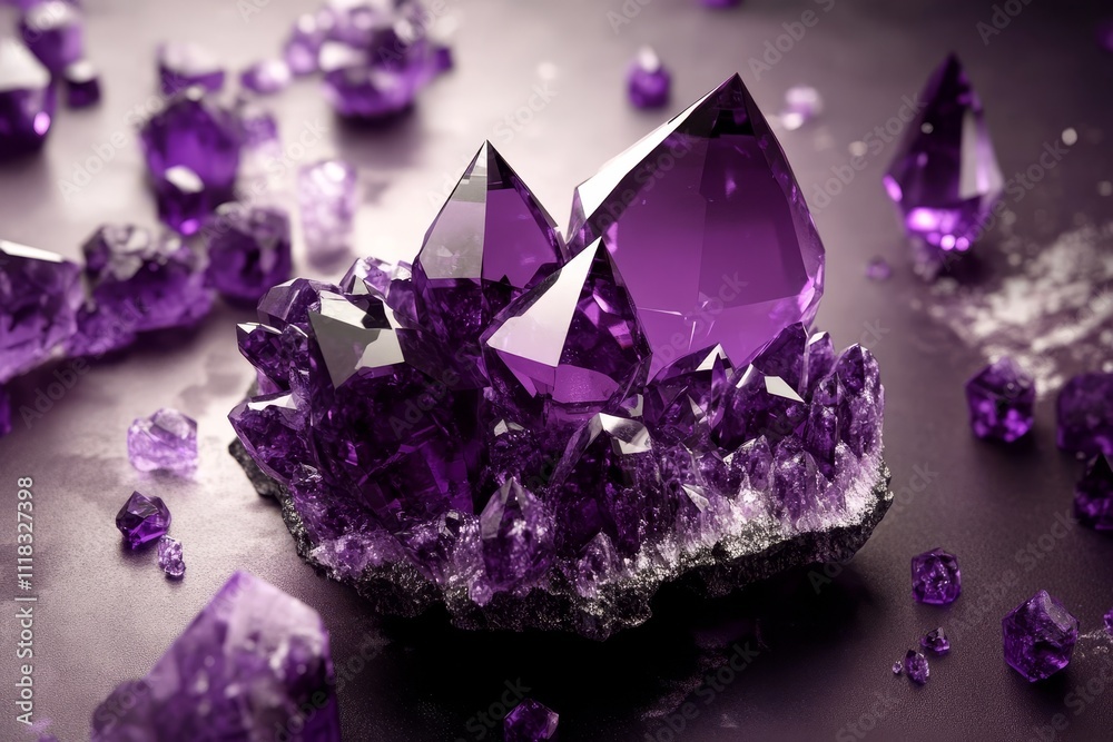 Amethyst Cluster Close-up Composition of Deep Purple Crystals, Gemstone Photography, Sparkling Facets, Amethyst Geode Amethyst, Crystal, Gemstone Amethyst Cluster Close-up Composition of Deep Purple Crystals, Gemstone Photography, Sparkling Facets, Amethyst Geode Amethyst, Crystal, Gemstone