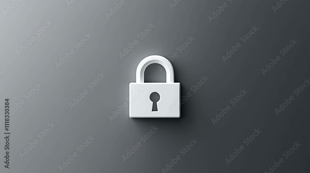 lock on grey background lock on grey background