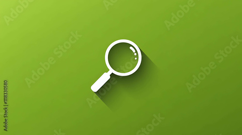 magnifying glass on green background