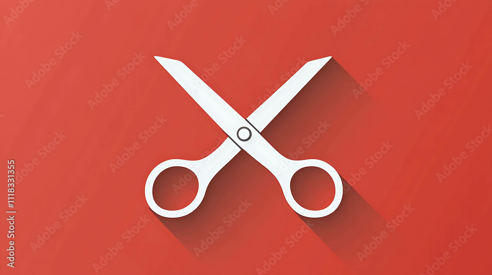 scissors on red background scissors on red background