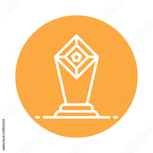 Champion Trophy  Vector Gylph Circle Icon. Eps 10 File