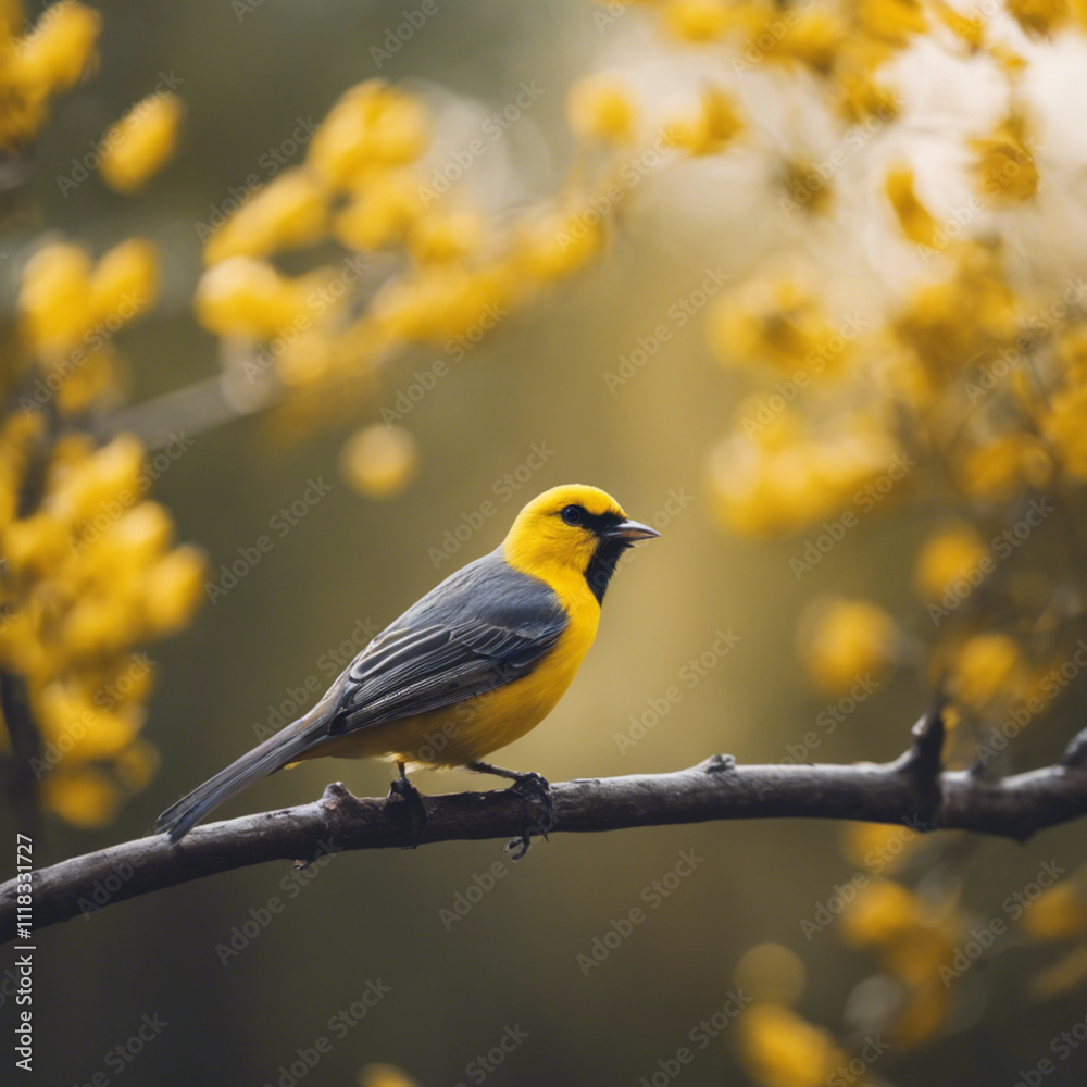 Obraz premium Yellow Bird Closeup