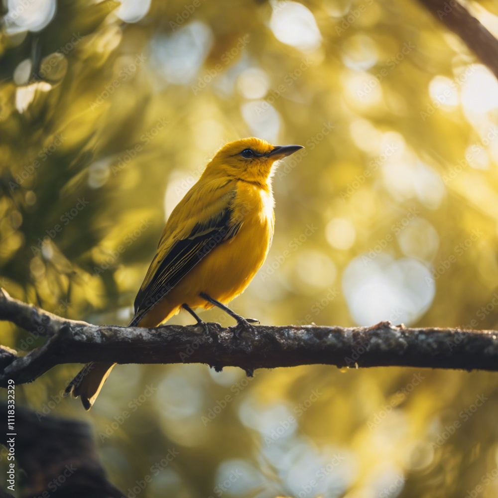 Obraz premium Yellow Bird Closeup