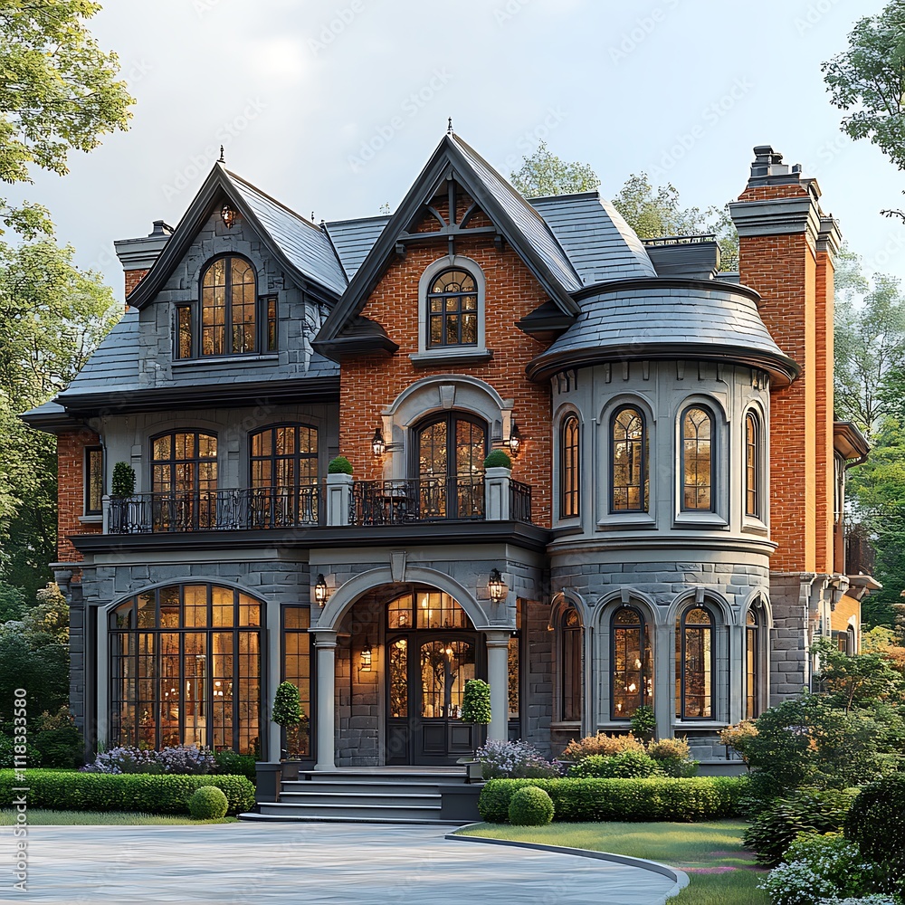 Radiant picture capturing a brick mansion with elegant design in a stunning architectural setting picture Radiant picture capturing a brick mansion with elegant design in a stunning architectural setting picture