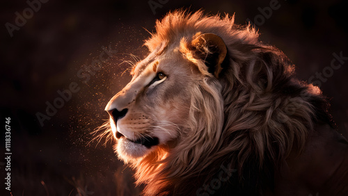 close up portrait of a lion