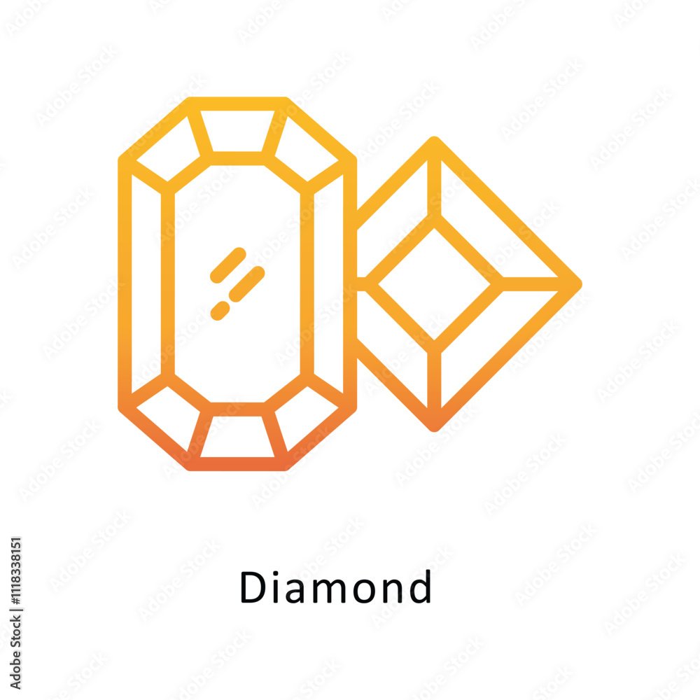 Diamond Vector Gradient Outline Icon. Eps 10 File Diamond Vector Gradient Outline Icon. Eps 10 File