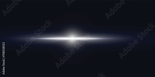 Laser lines of light. Horizontal neon light. Neon blue horizontal speed lines. Glowing stripes. Laser beams. light lines of movement and speed in neon color