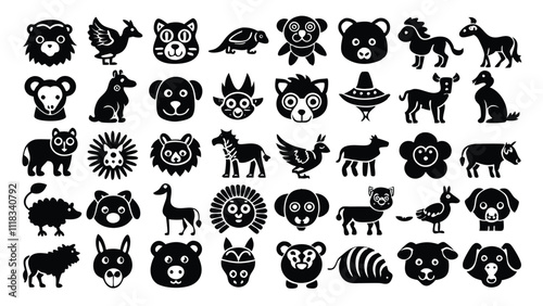 Animals related icon editable stroke outline set of different types small icons isolated on white background flat vector illustration