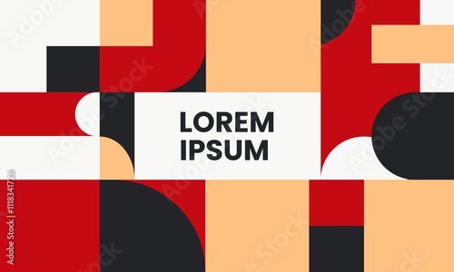 Modern Abstract Geometric Background with Bold Color Blocks. For Template Design
