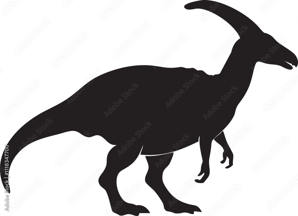 Obraz premium Parasaurolophus silhouette vector on a isoleted white background 