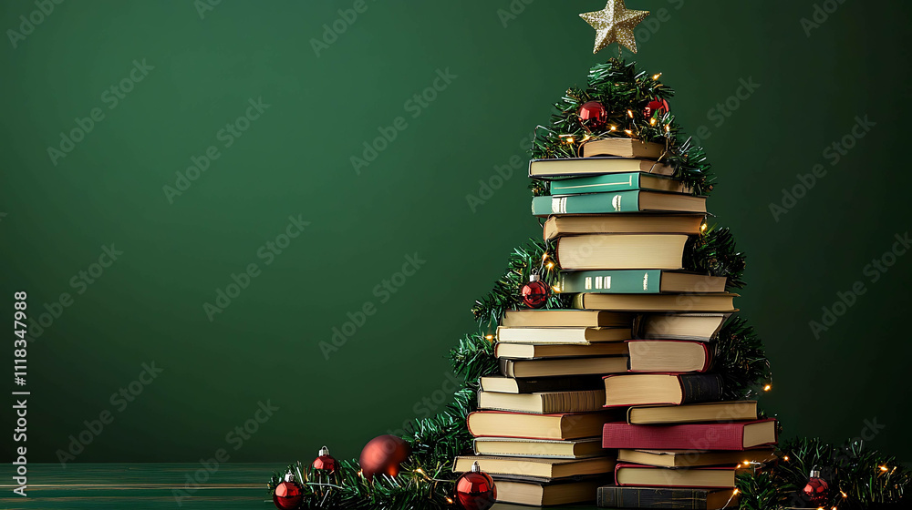 Christmas tree made of books
Christmas tree made of books